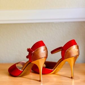 Comme Il Faut Tango Shoes (Red Rojo / Gold)
